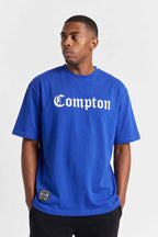 Camiseta Oversized Compton Masculina Streetwear Azul