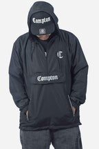 Jaqueta Compton Corta Vento Anorak Vira Bolsa Preta