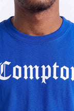 Camiseta Oversized Compton Masculina Streetwear Azul