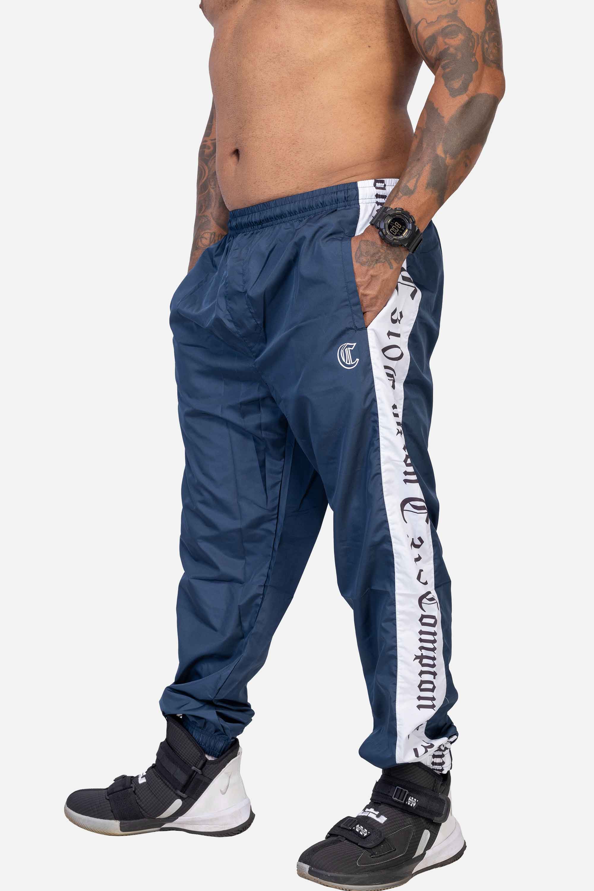 Calça Compton Tactel Faixa Azul Marinho