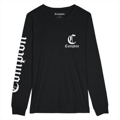 Camiseta Compton Manga Longa Logo Preta