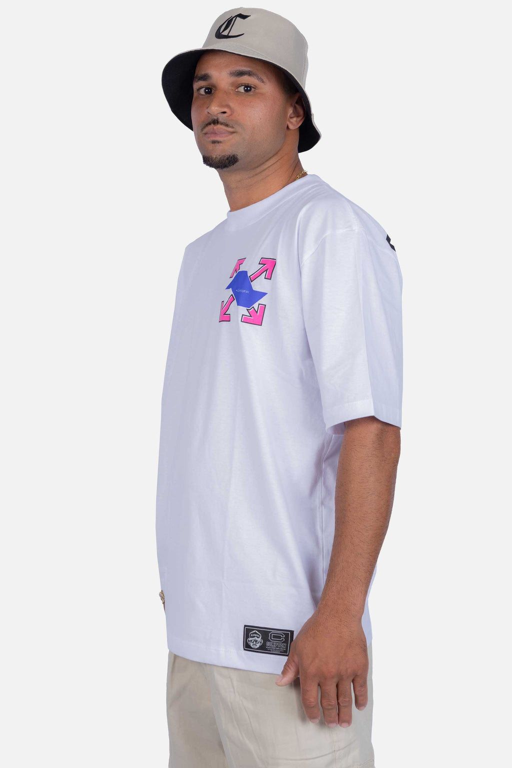 Camiseta Compton Oversized Locations Branca