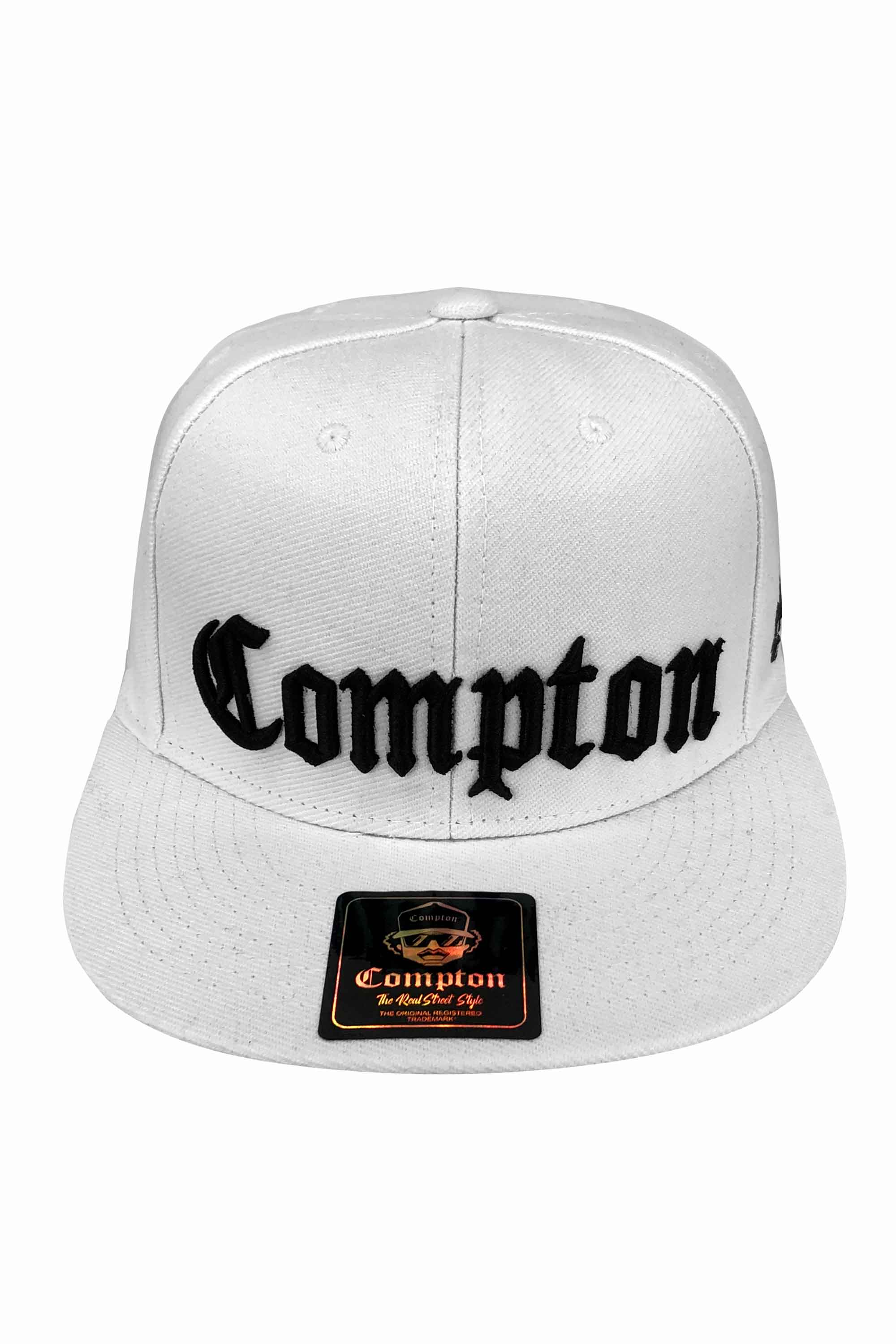 Boné Compton Aba Reta Classic Fechado Branco