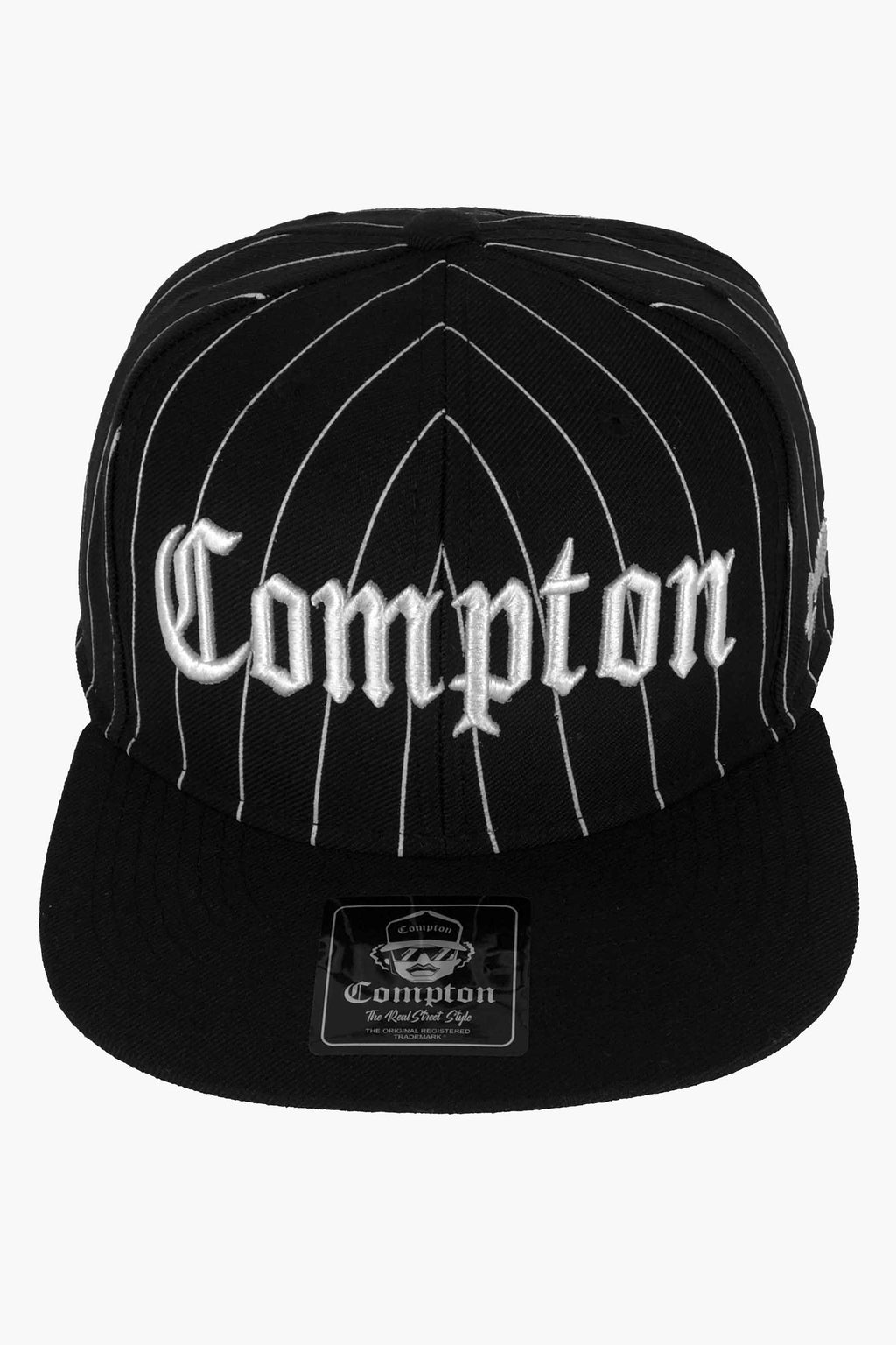 Boné Compton Aba Reta Classic Pinstripe Preto