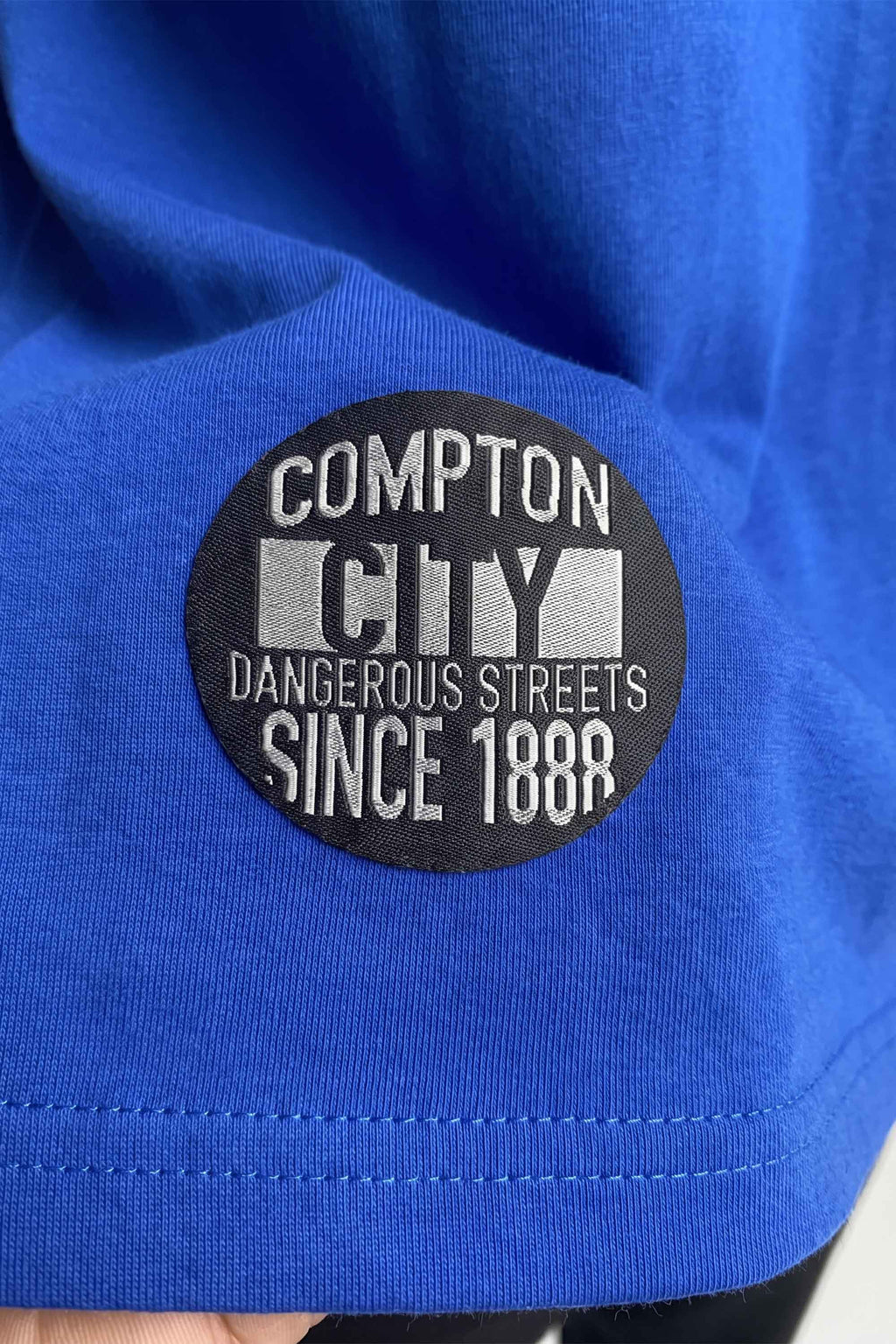 Camiseta Oversized Compton Masculina Streetwear Azul