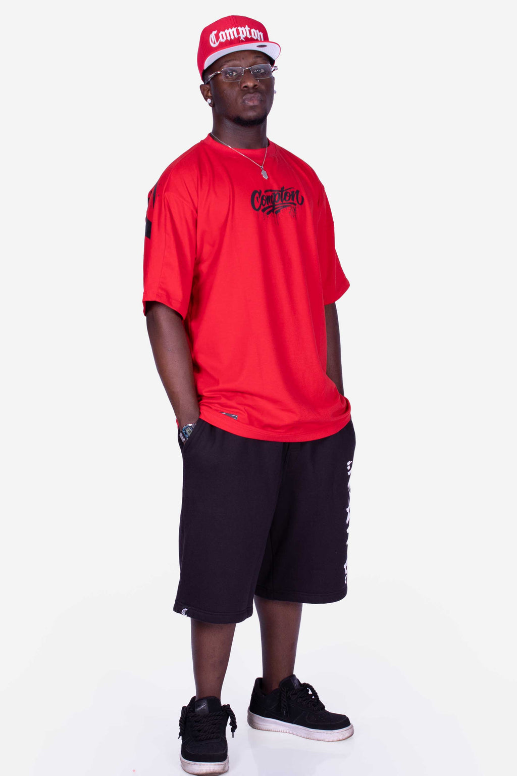 Camiseta Compton Oversized Drained Morcego Vermelha