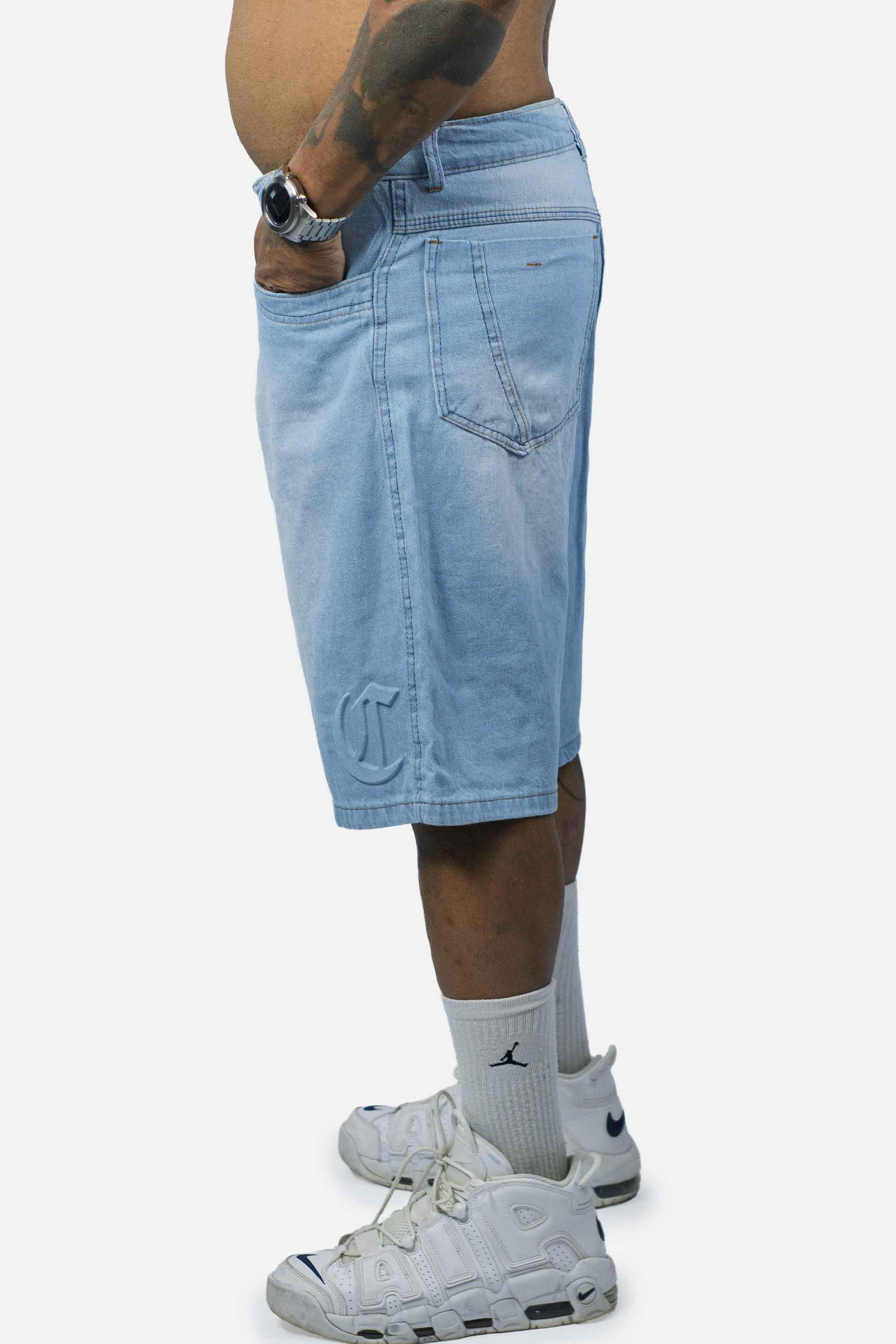 Bermuda Jeans Compton logo Relevo 3D