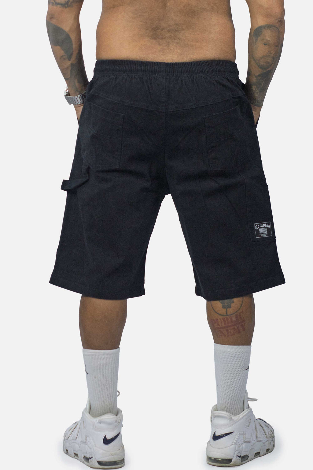 Bermuda Sarja Compton Carpinteiro Logo 3D Preta