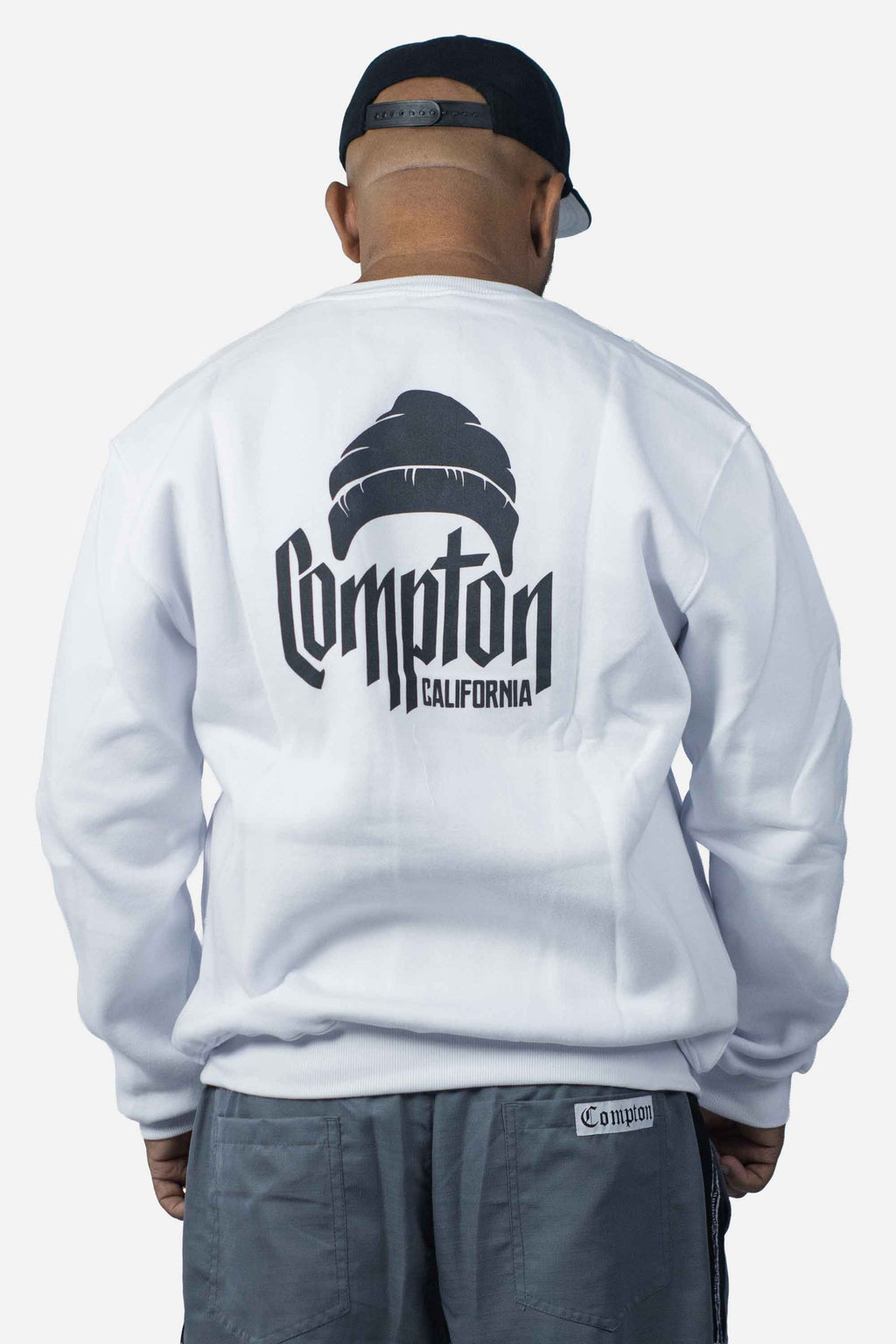 Moletom Compton Careca Gorro Branco