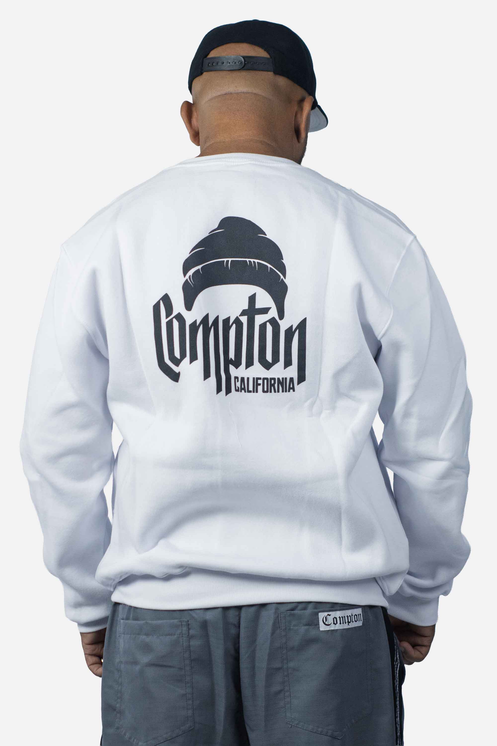 Moletom Compton Careca Gorro Branco