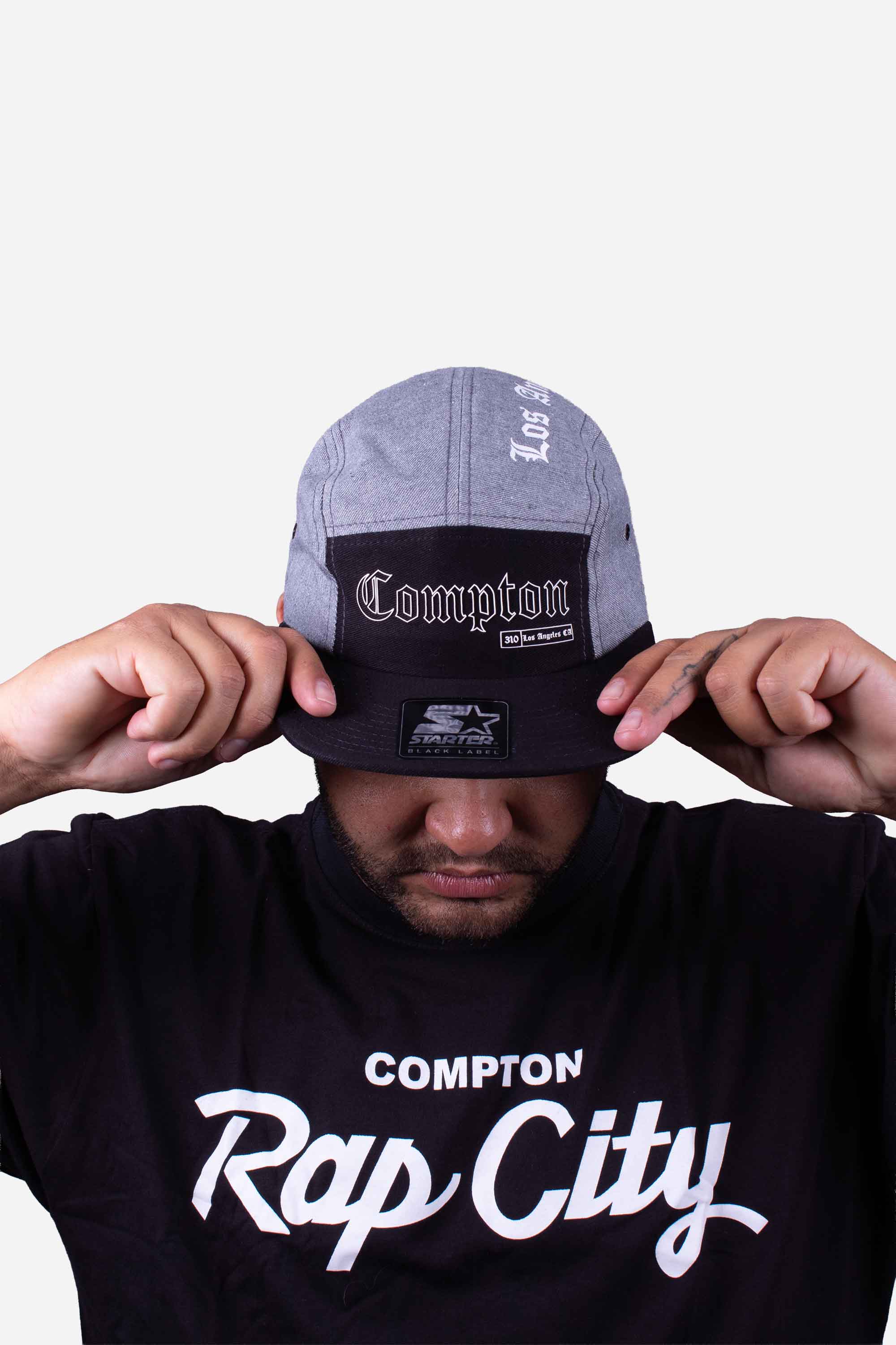 Boné Five Panel Collab Starter X Compton Los Angeles Cinza