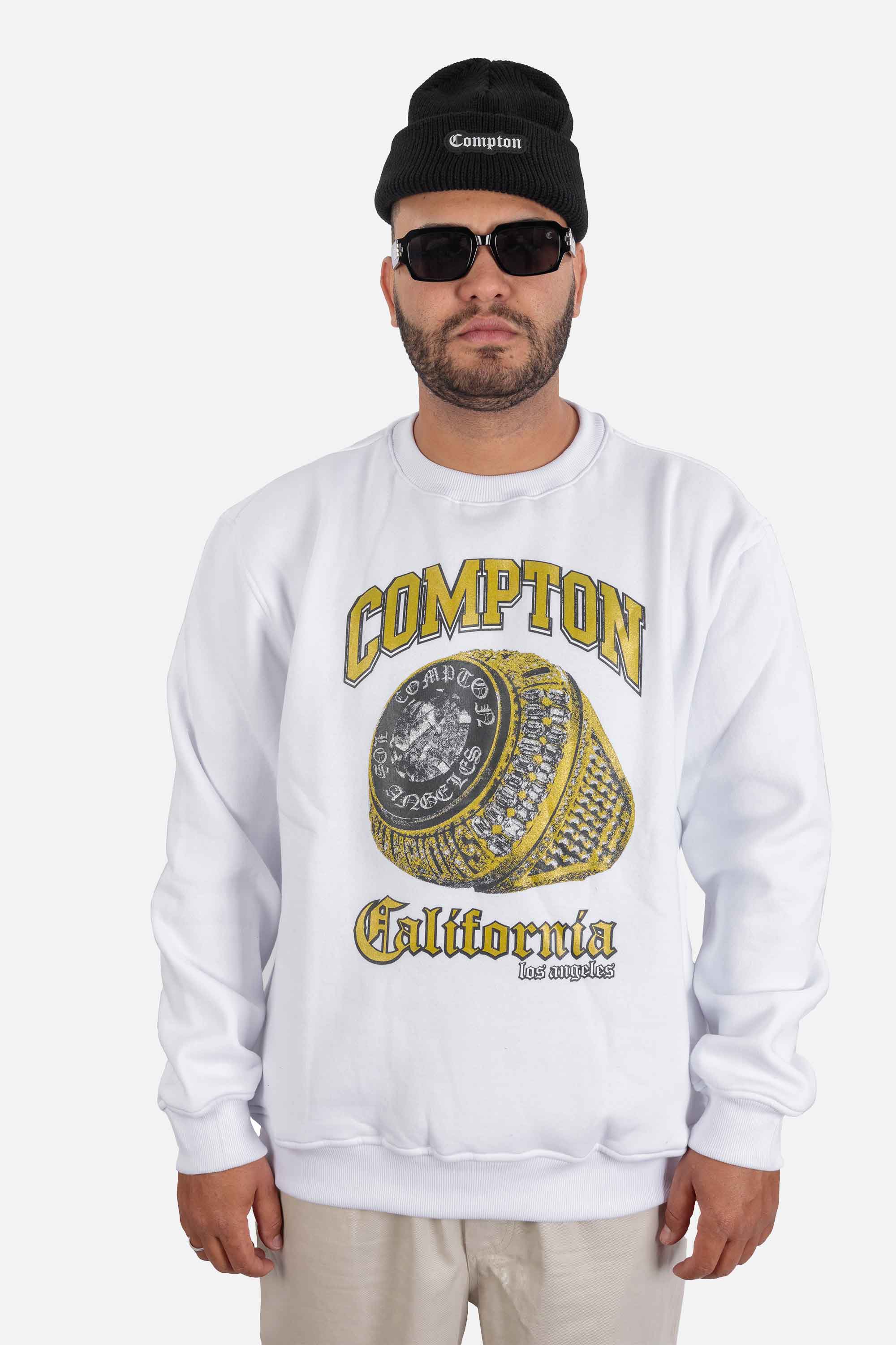 Moletom Compton Careca Champion Ring Branco