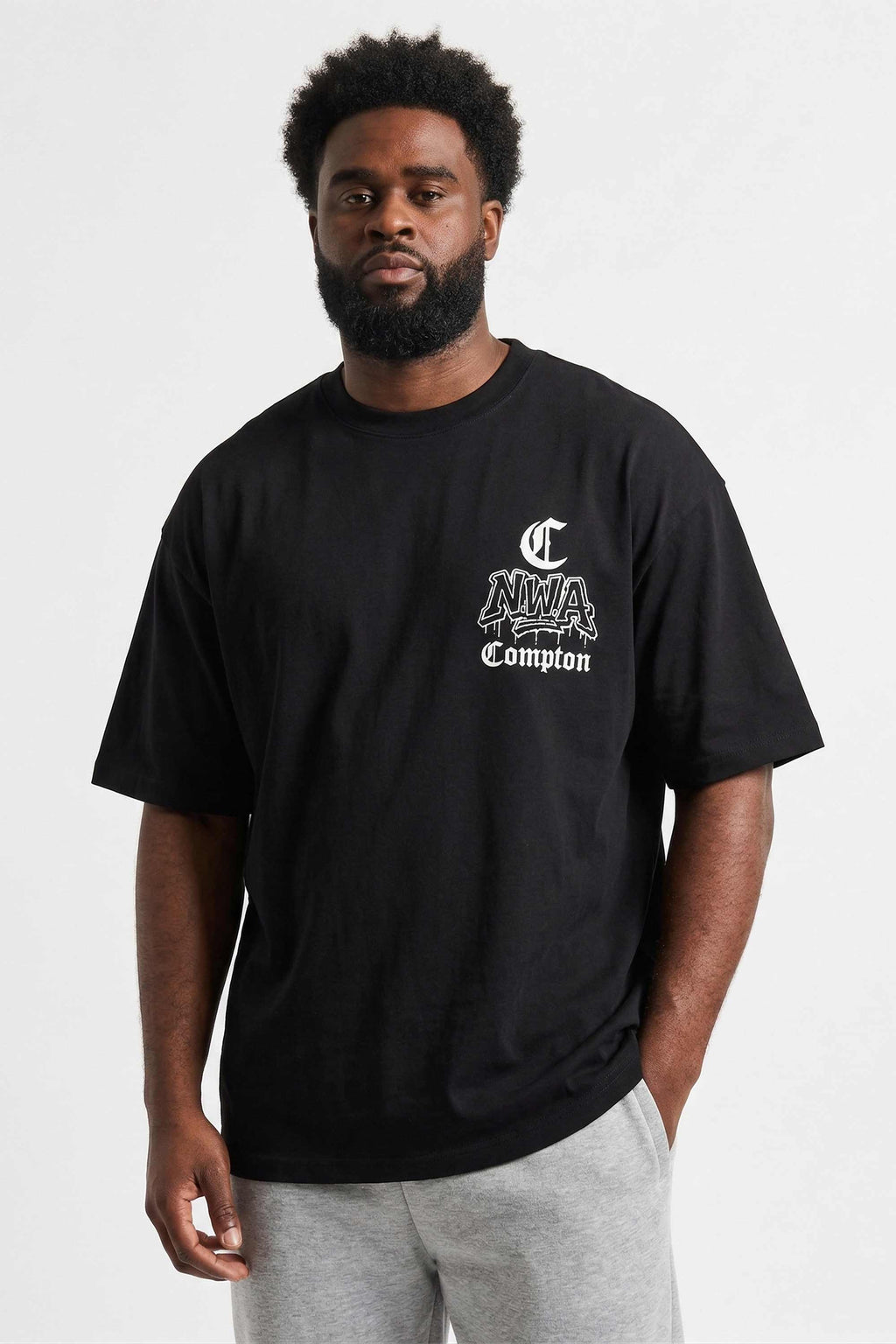 Camiseta Compton Oversized Big NWA - Preta