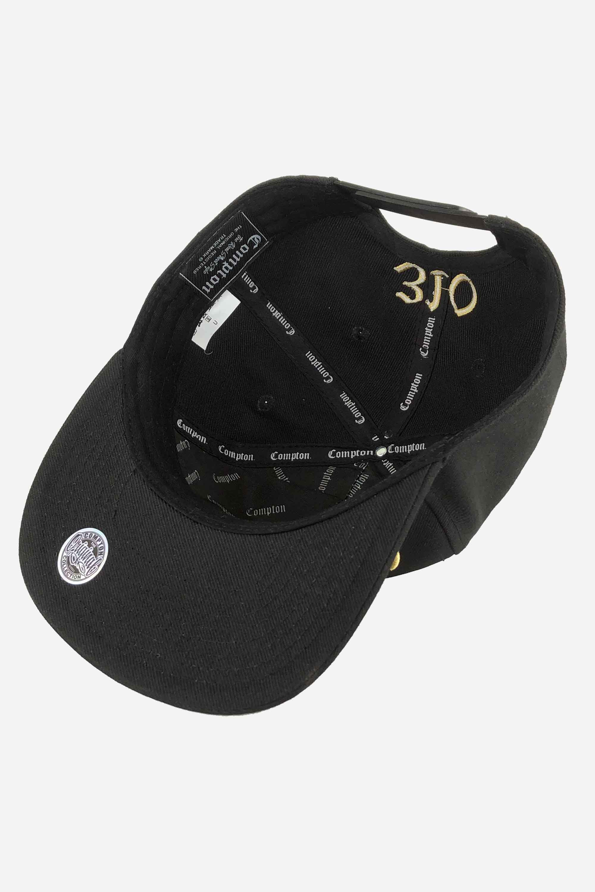 Boné Aba Reta Compton Classic Preto Bordado Dourado