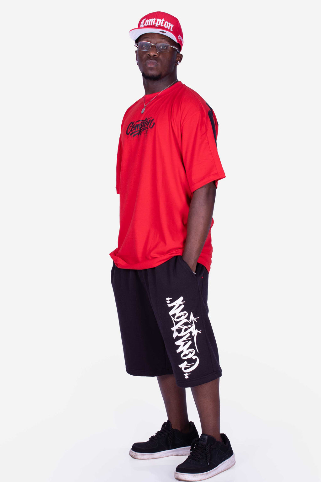 Camiseta Compton Oversized Drained Morcego Vermelha