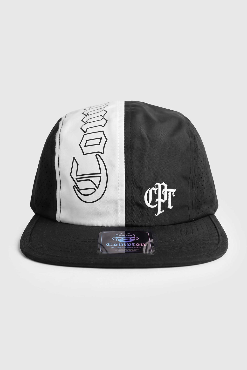 Boné Five Panel Compton Split Bicolor Preto e Branco
