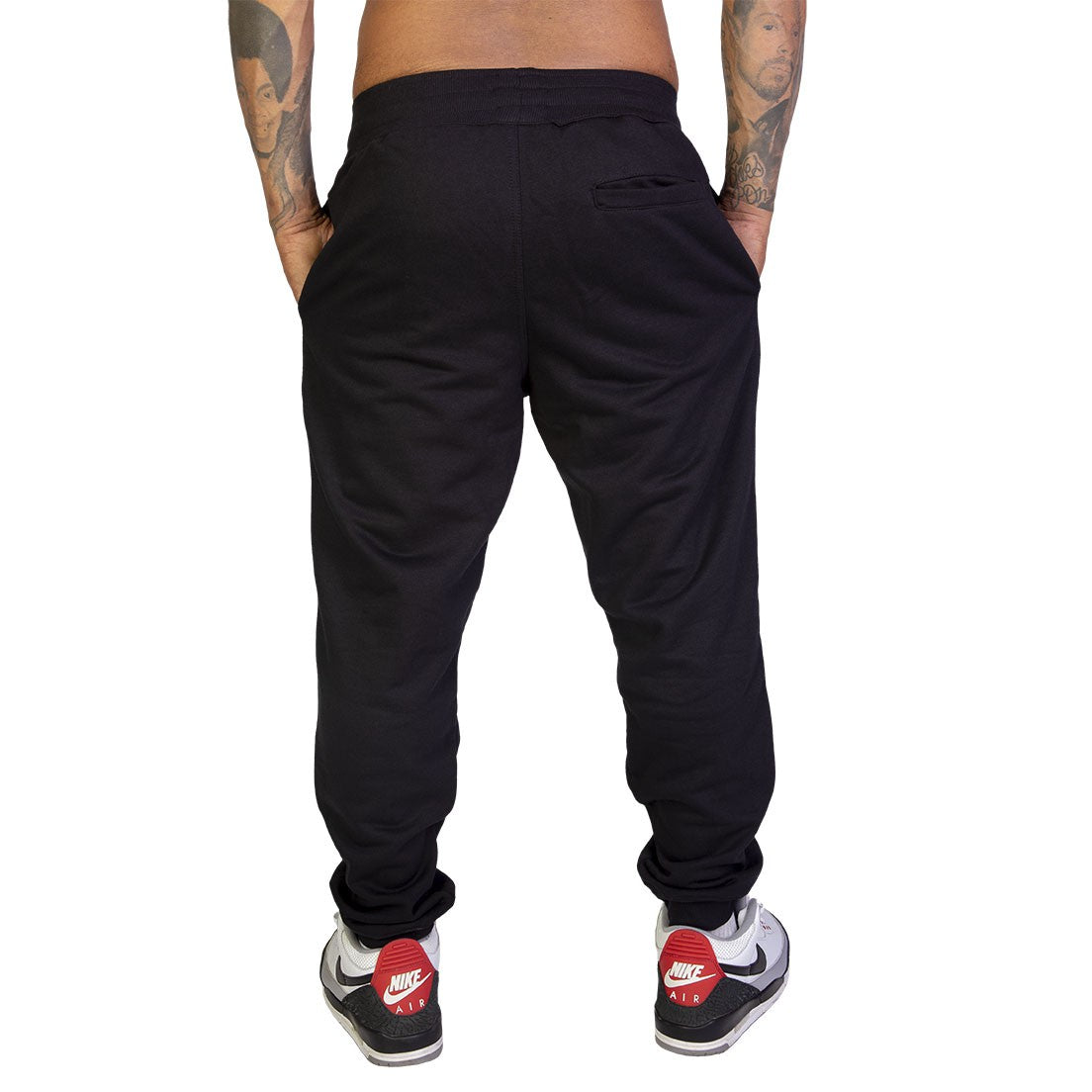 Calça Compton Moletom Logo Bordado Jogger Preto