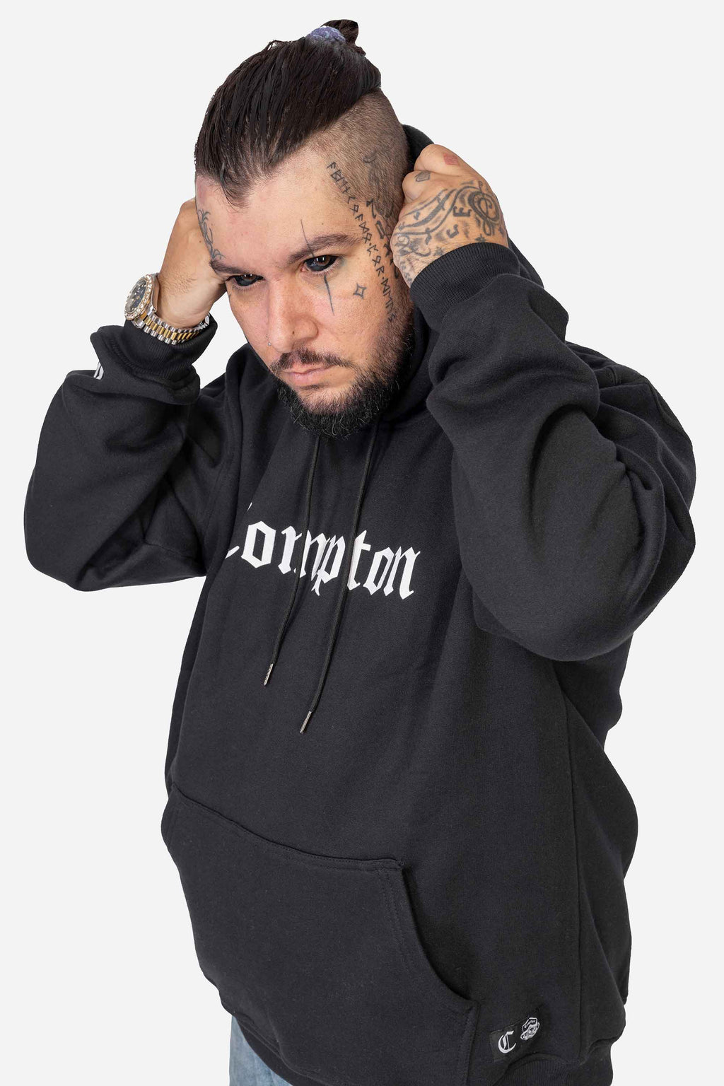 Moletom Compton Canguru Classic Plus Preto