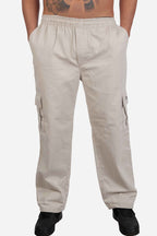 Calça Cargo Compton Sarja Pesada Reta Bege