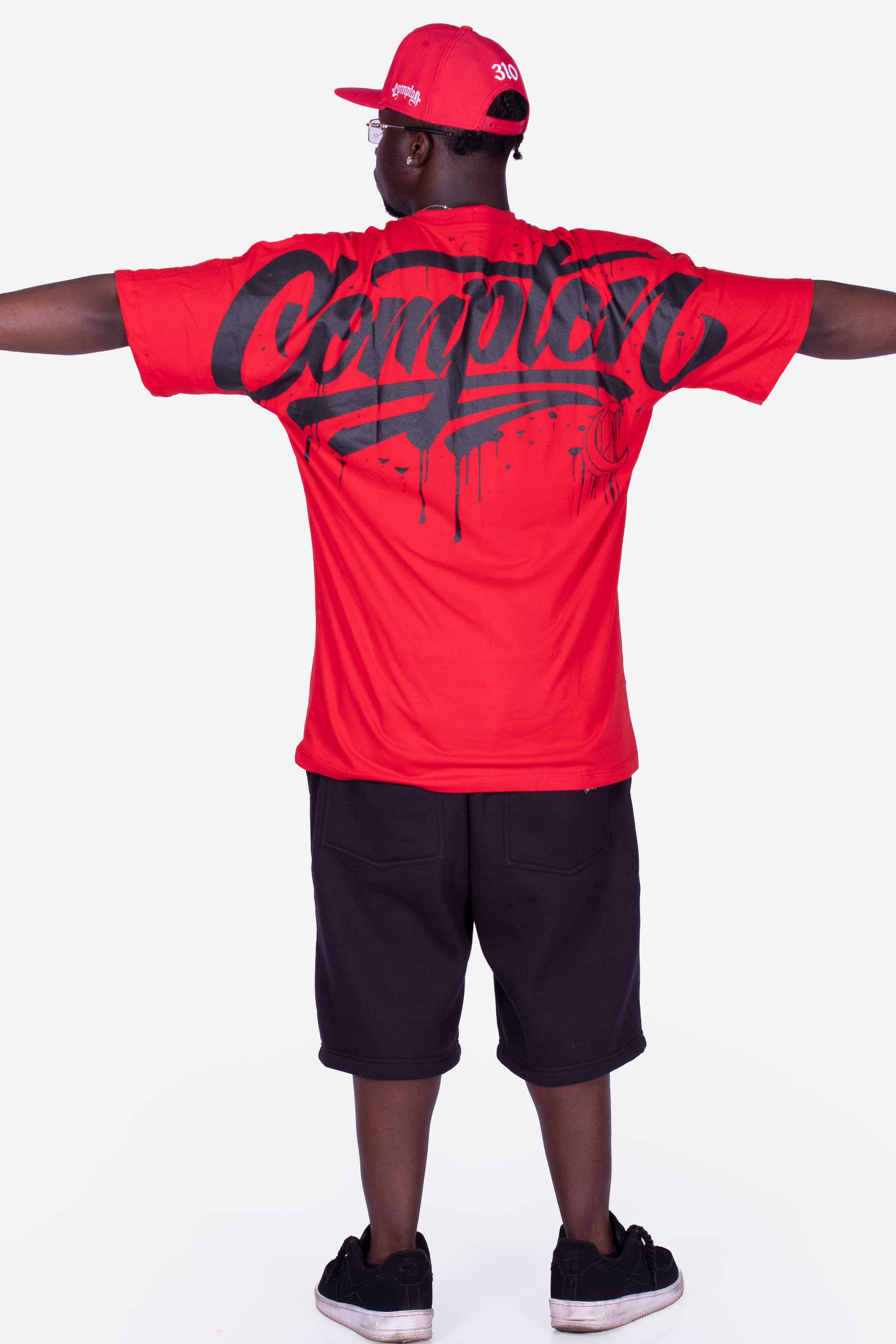 Camiseta Compton Oversized Drained Morcego Vermelha