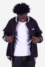 Jaqueta Compton college Bordada Preta