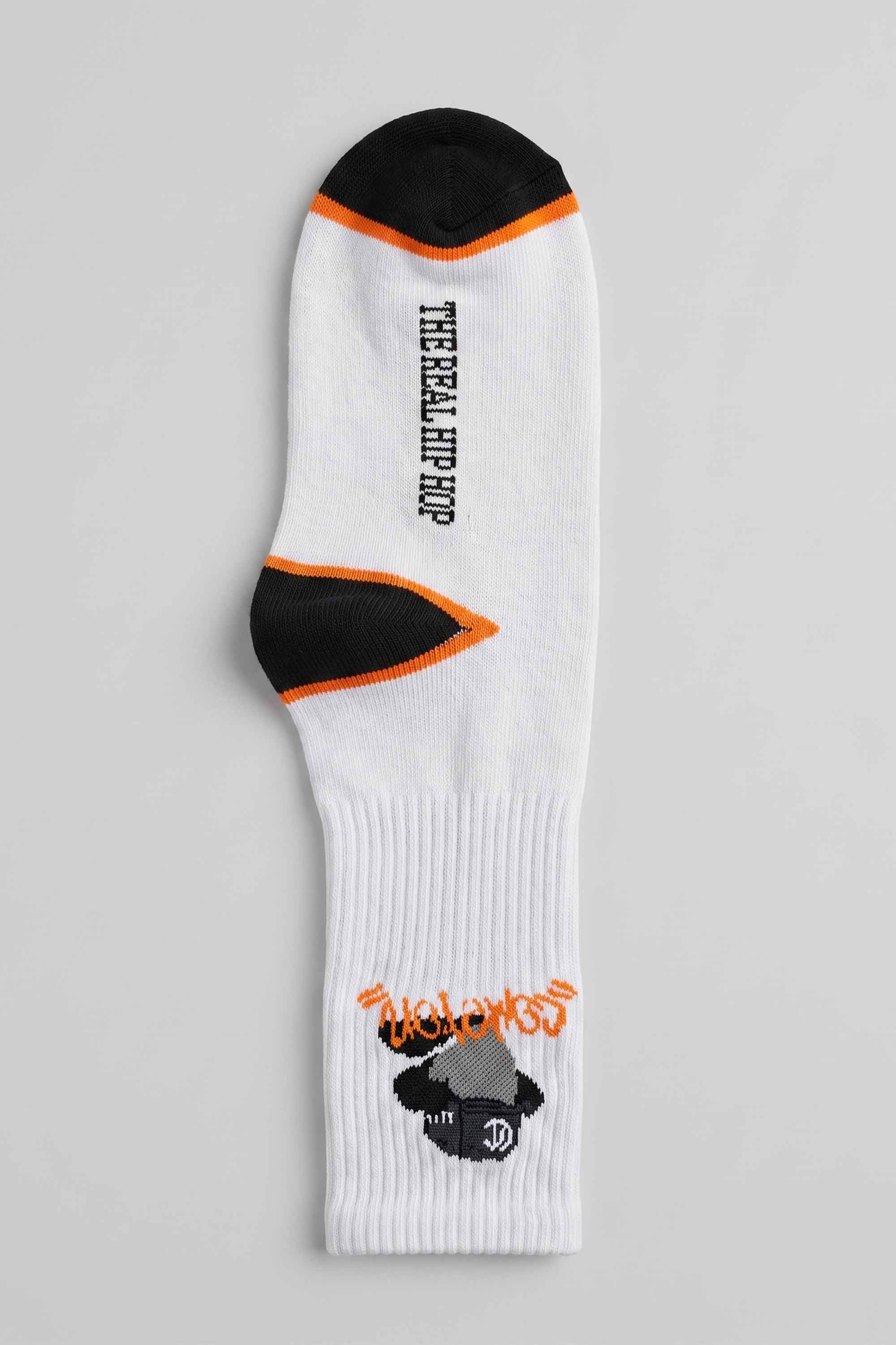 Meia Cano Alto Collab Starter x Compton Real Hip Hop Branca