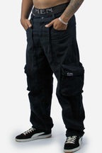 Calça Cargo Compton Bolso Sacola Preta
