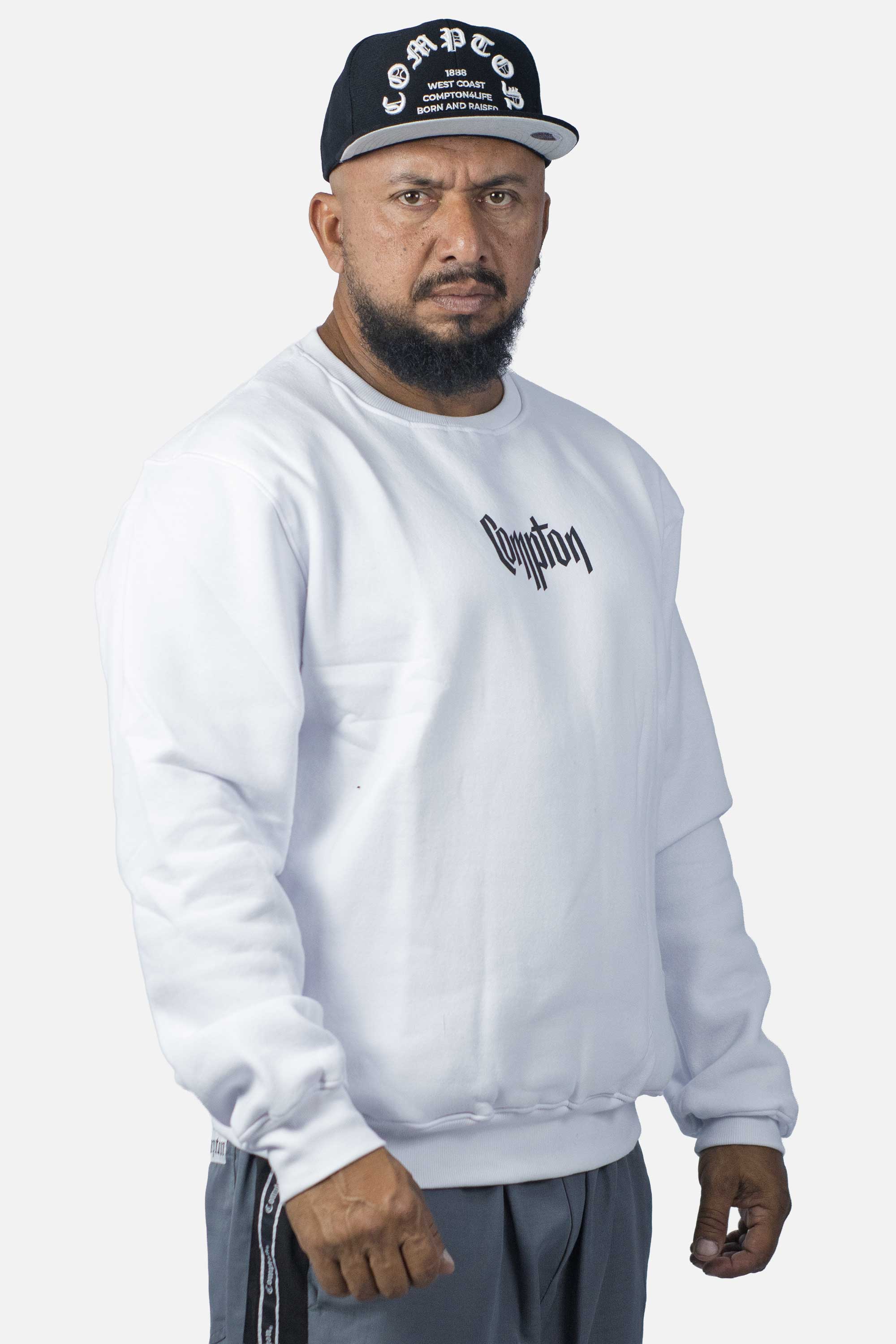 Moletom Compton Careca Gorro Branco