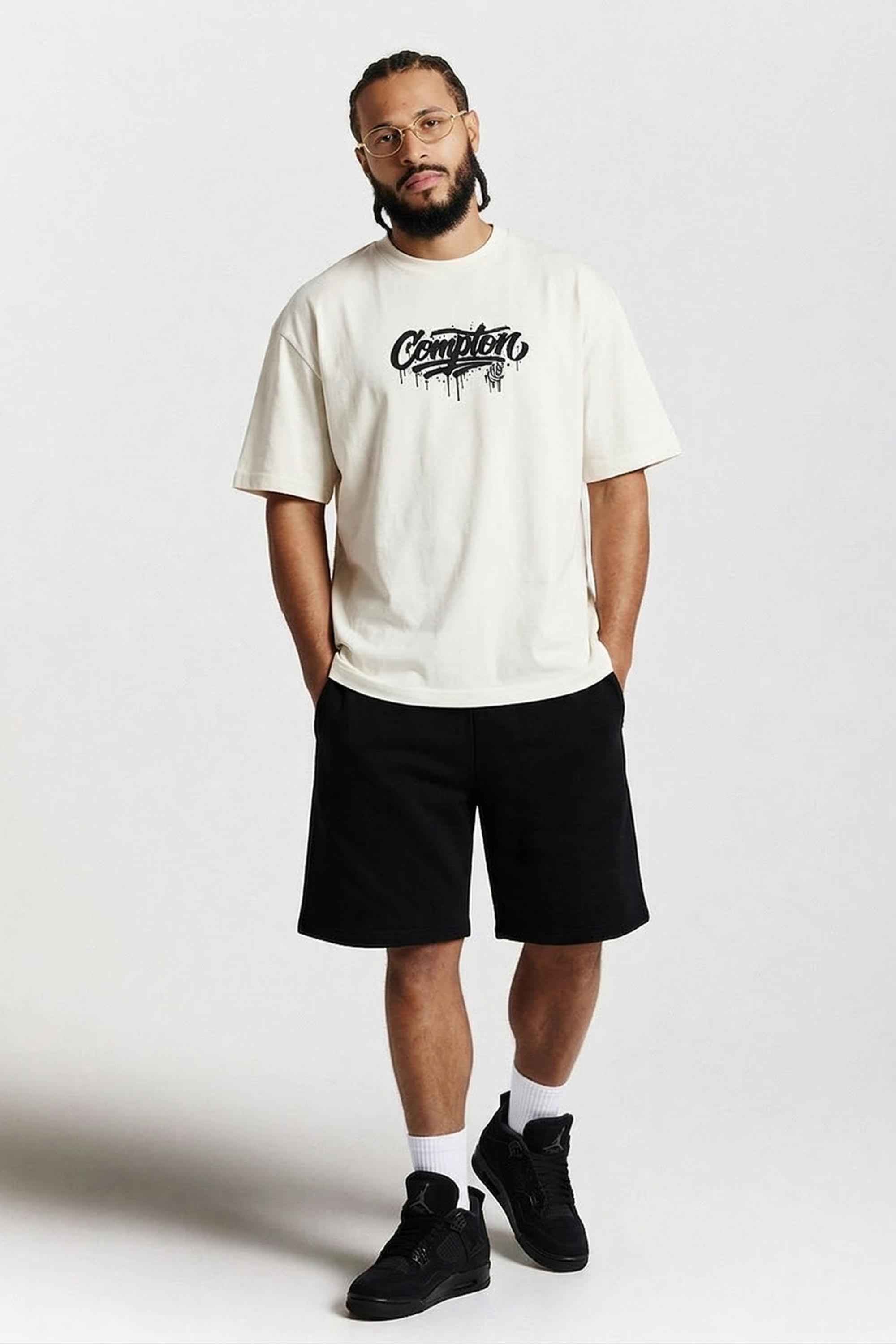 Camiseta Compton Oversized Drained Off White