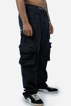 Calça Cargo Compton Bolso Sacola Preta