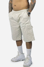 Bermuda Sarja Compton Carpinteiro Logo 3D Bege