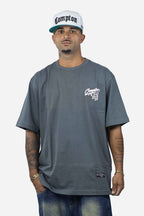 Camiseta Compton Oversized Bullet Cinza