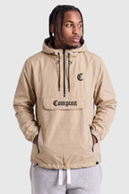 Jaqueta Compton Corta Vento Anorak Vira Bolsa Bege