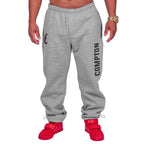 Calça Compton Moletom Script Cinza
