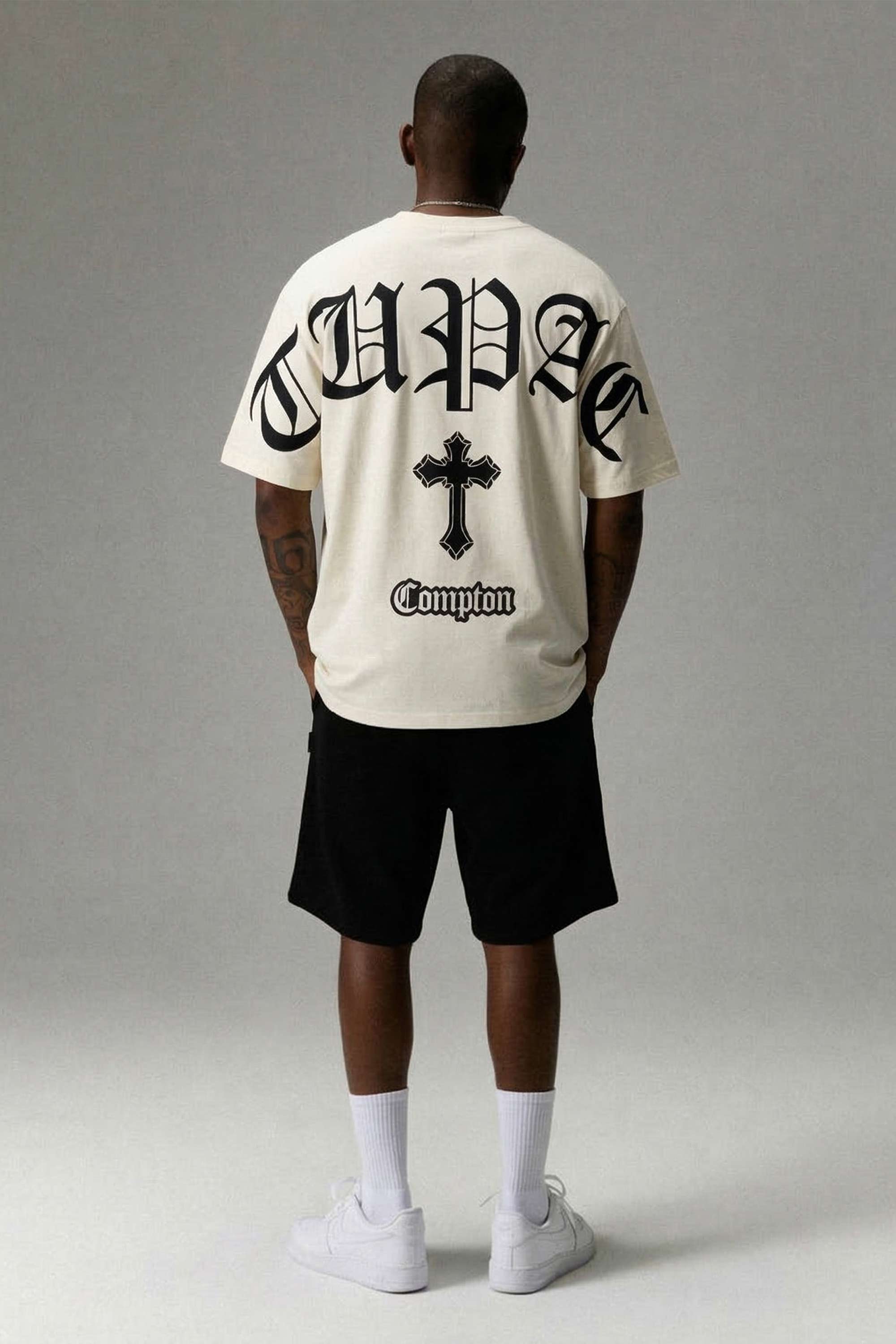 Camiseta Compton Oversized Tupac Off White