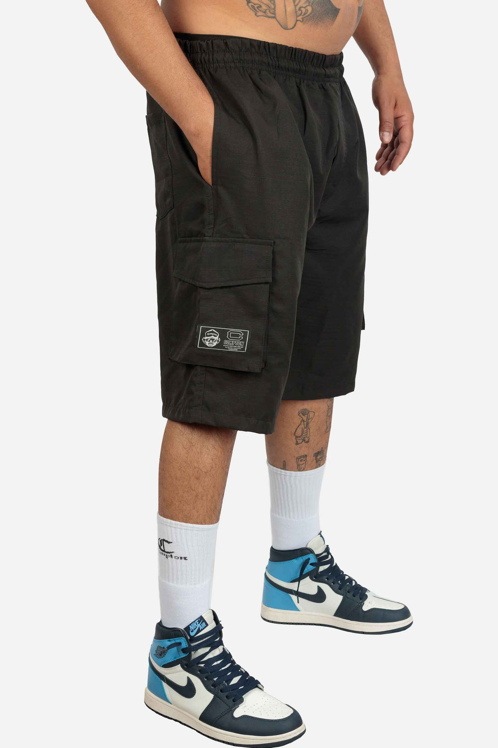 Bermuda Cargo Compton Elástico Ripstop Preta