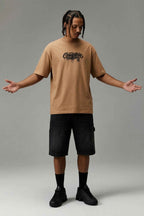 Camiseta Compton Oversized Drained Caqui