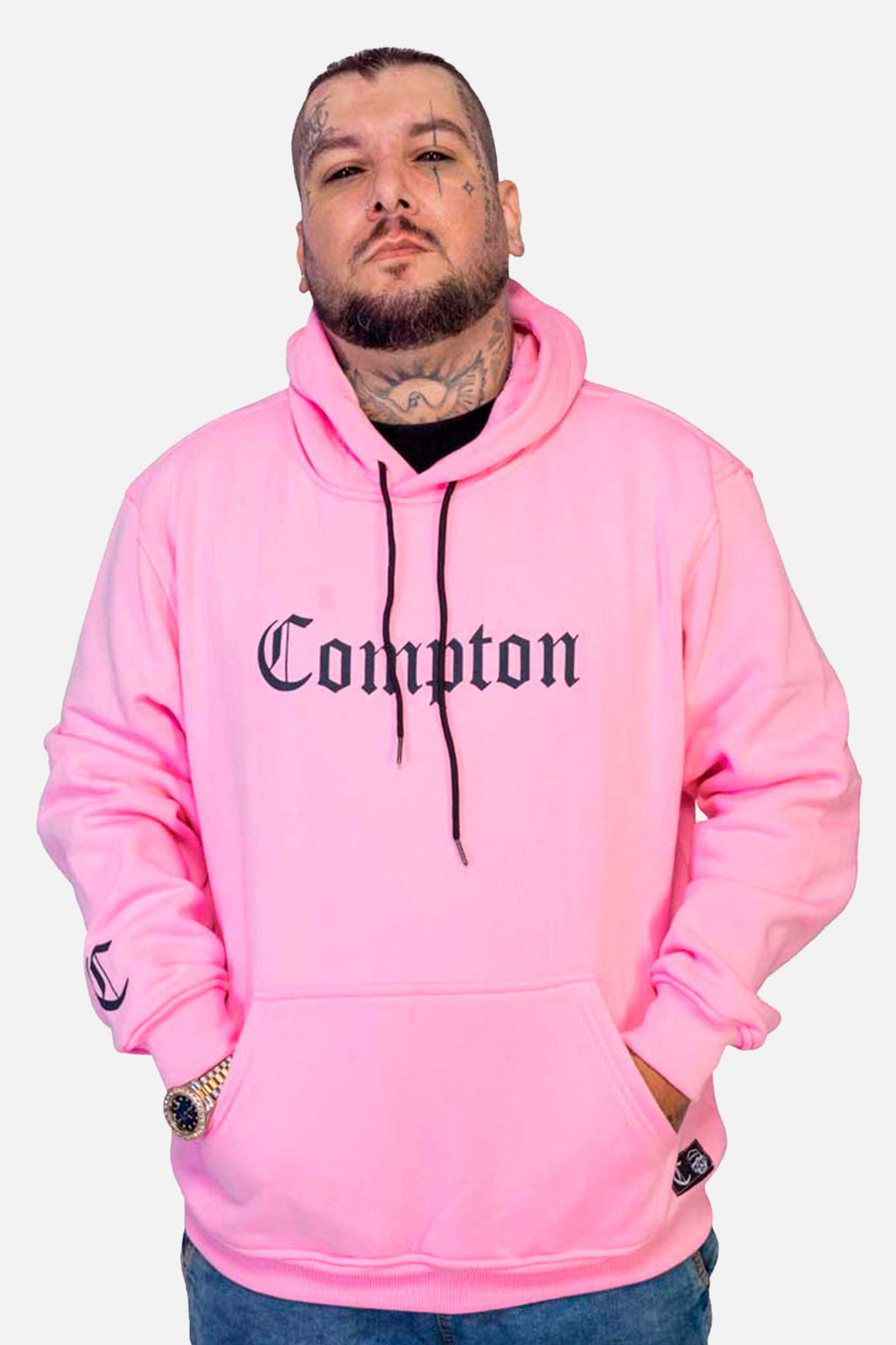 Moletom Compton Canguru Classic Rosa