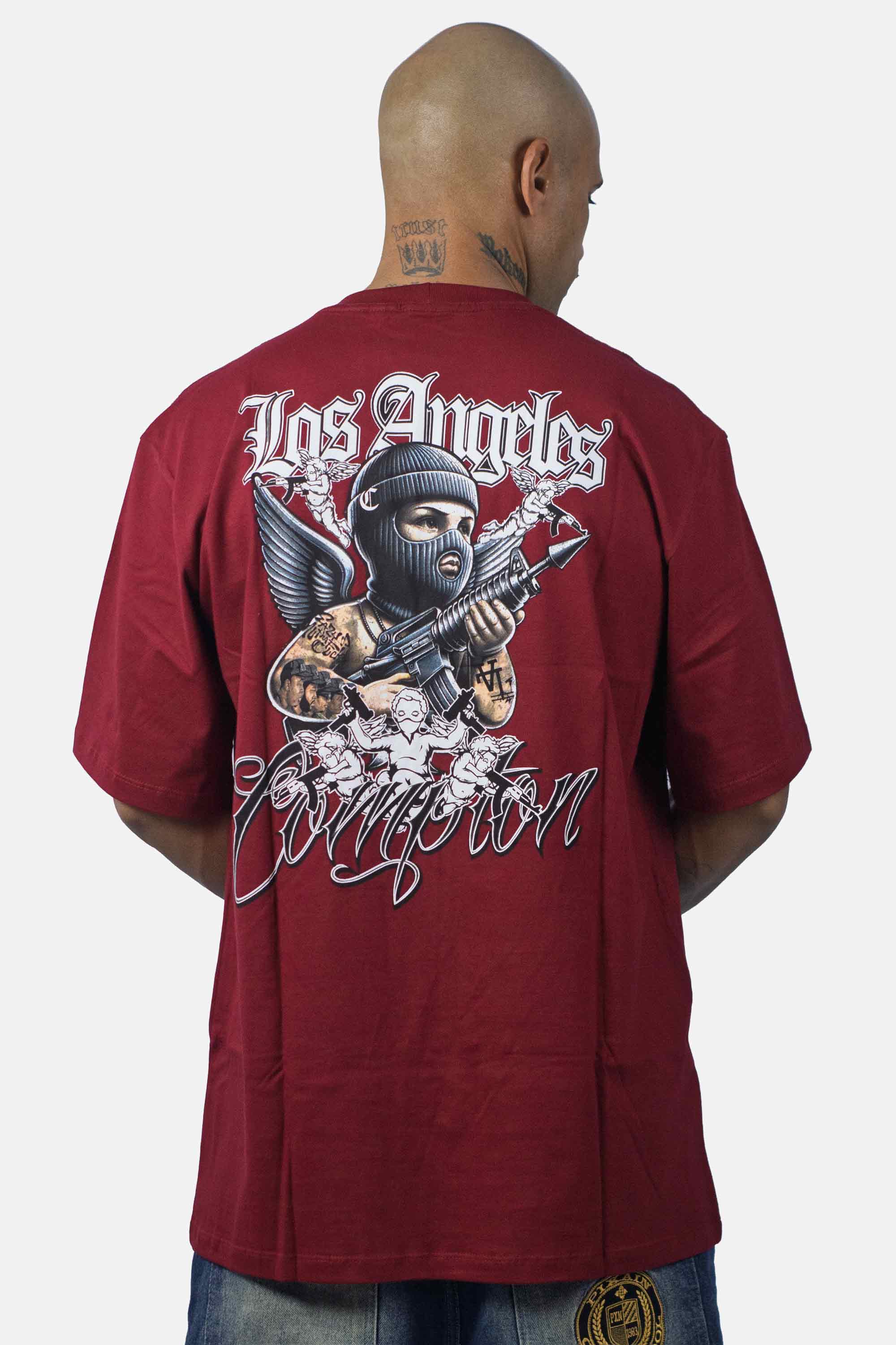 Camiseta Compton Oversized Thug Angel Vinho - Estilo Gangsta – COMPTON