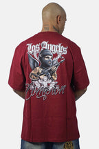 Camiseta Compton Oversized Thug Angel Vinho