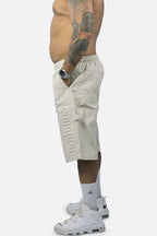 Bermuda Sarja Compton Carpinteiro Logo 3D Bege