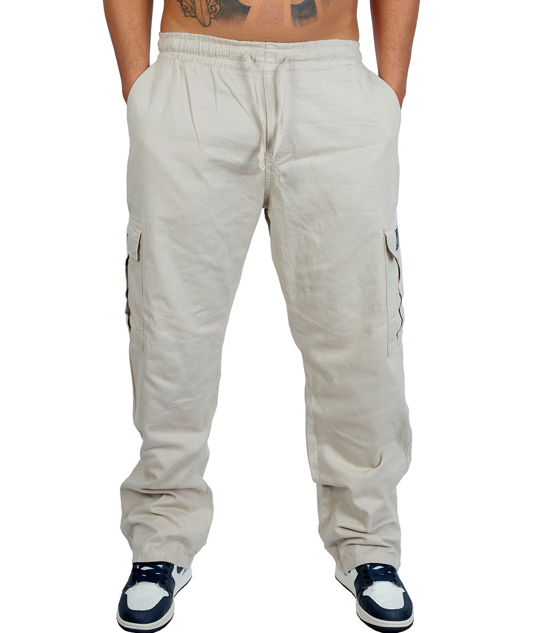 Calça Cargo Compton Sarja Balão Bege