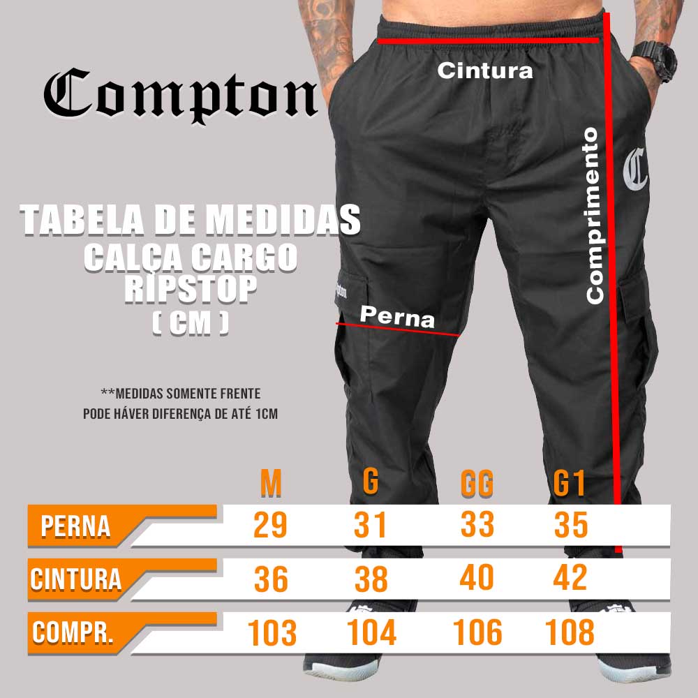 Calça Cargo Compton Ripstop Preto