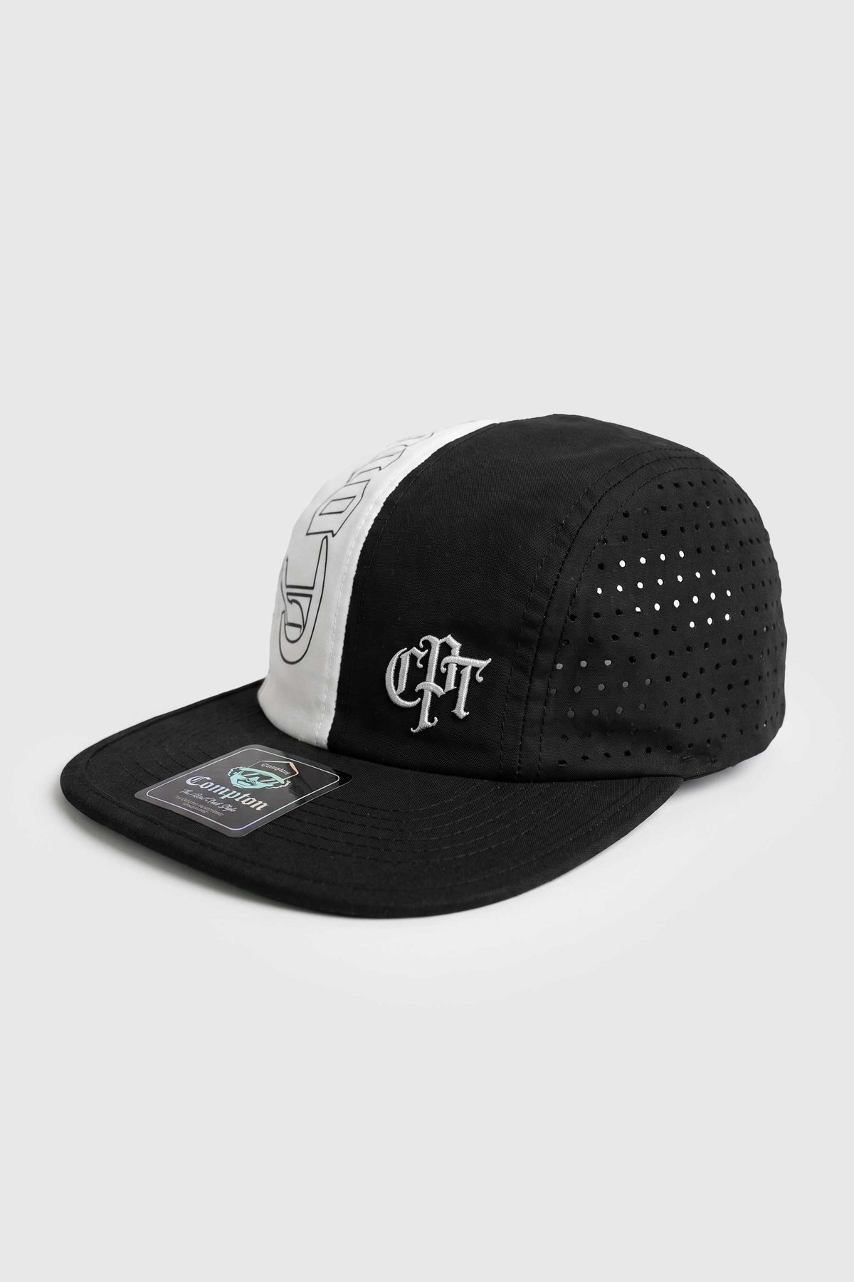 Boné Five Panel Compton Split Bicolor Preto e Branco