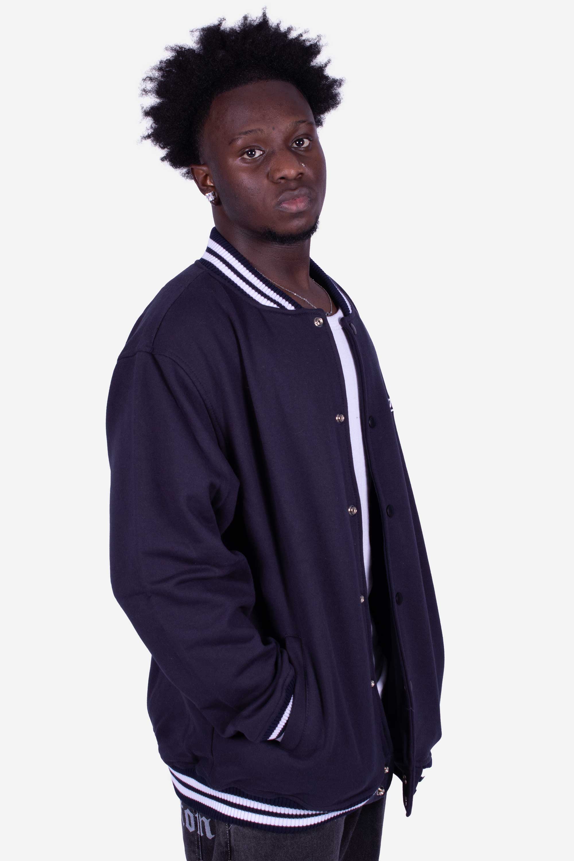 Jaqueta Compton College Bordada Azul Marinho