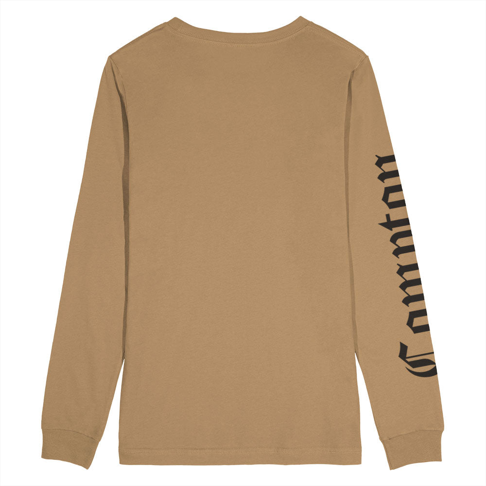 Camiseta Compton Manga Longa Logo Caqui