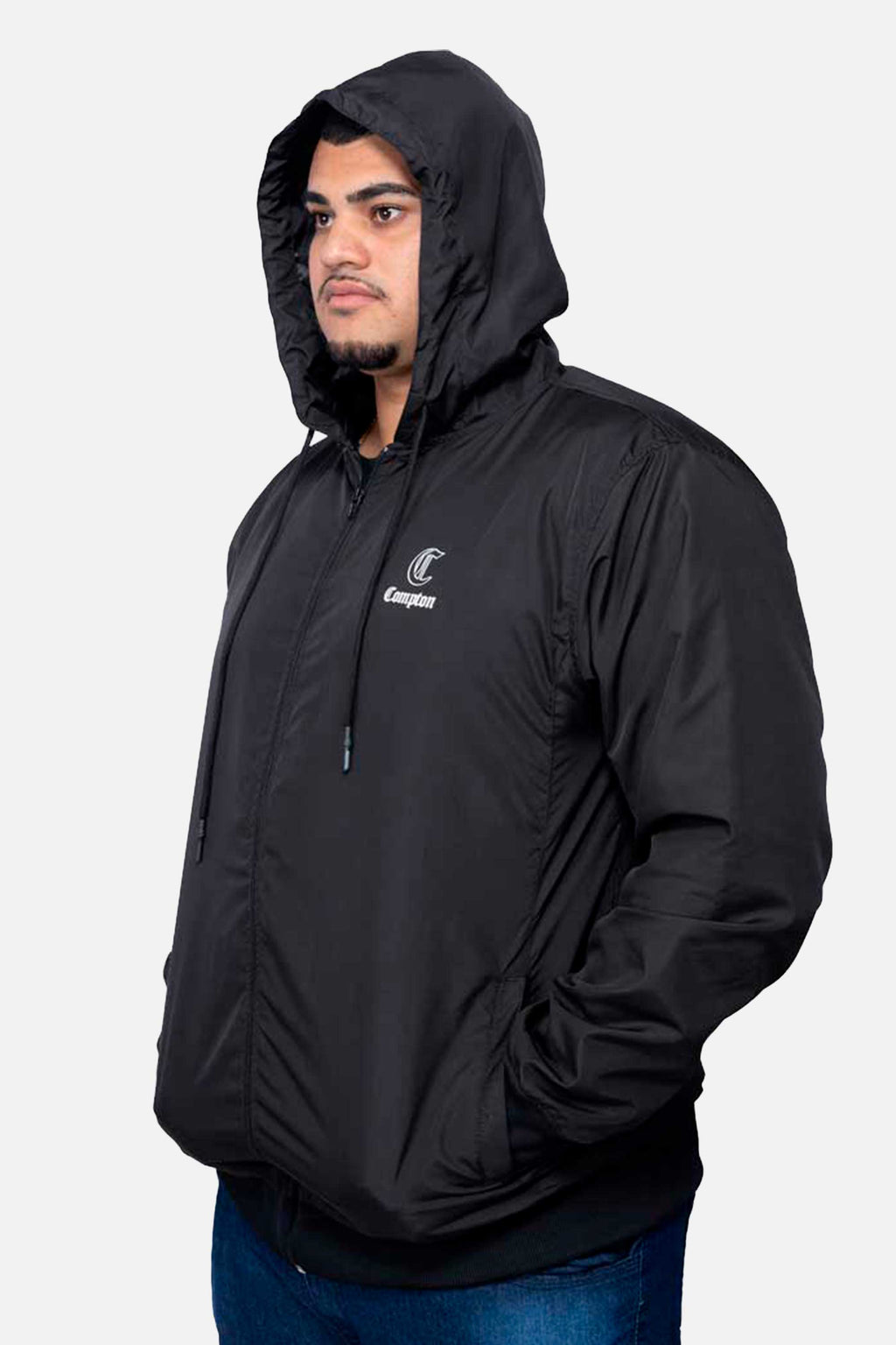 Jaqueta Compton Corta Vento Ziper Extra Preta