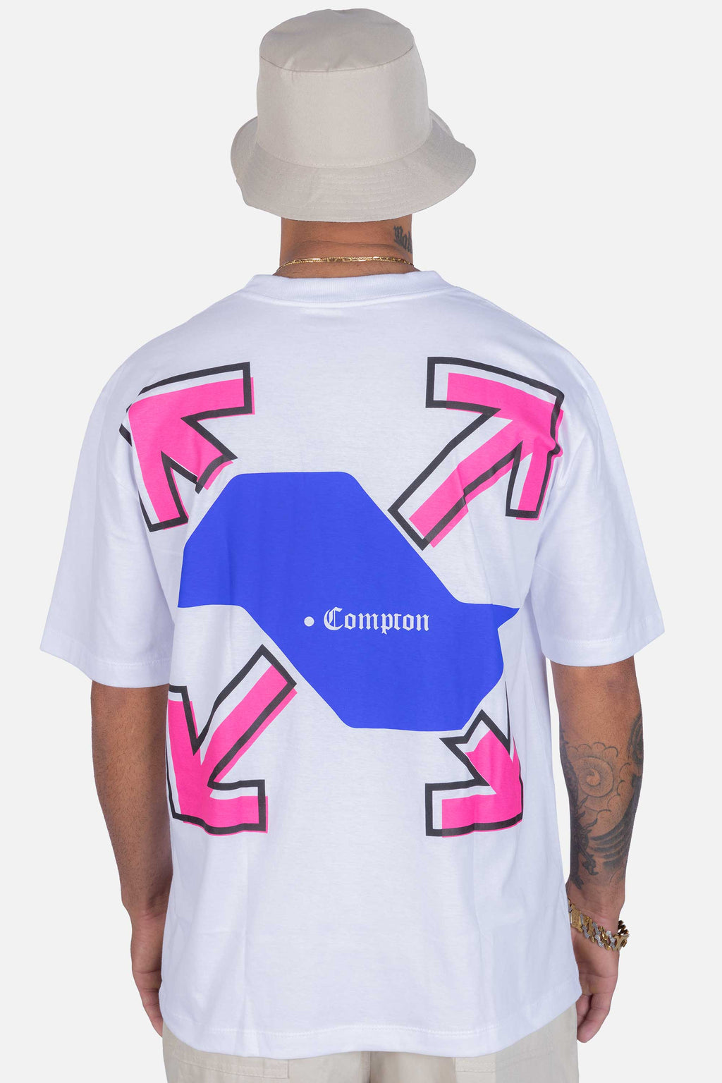 Camiseta Compton Oversized Locations Branca