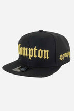 Boné Aba Reta Compton Classic Preto Bordado Dourado
