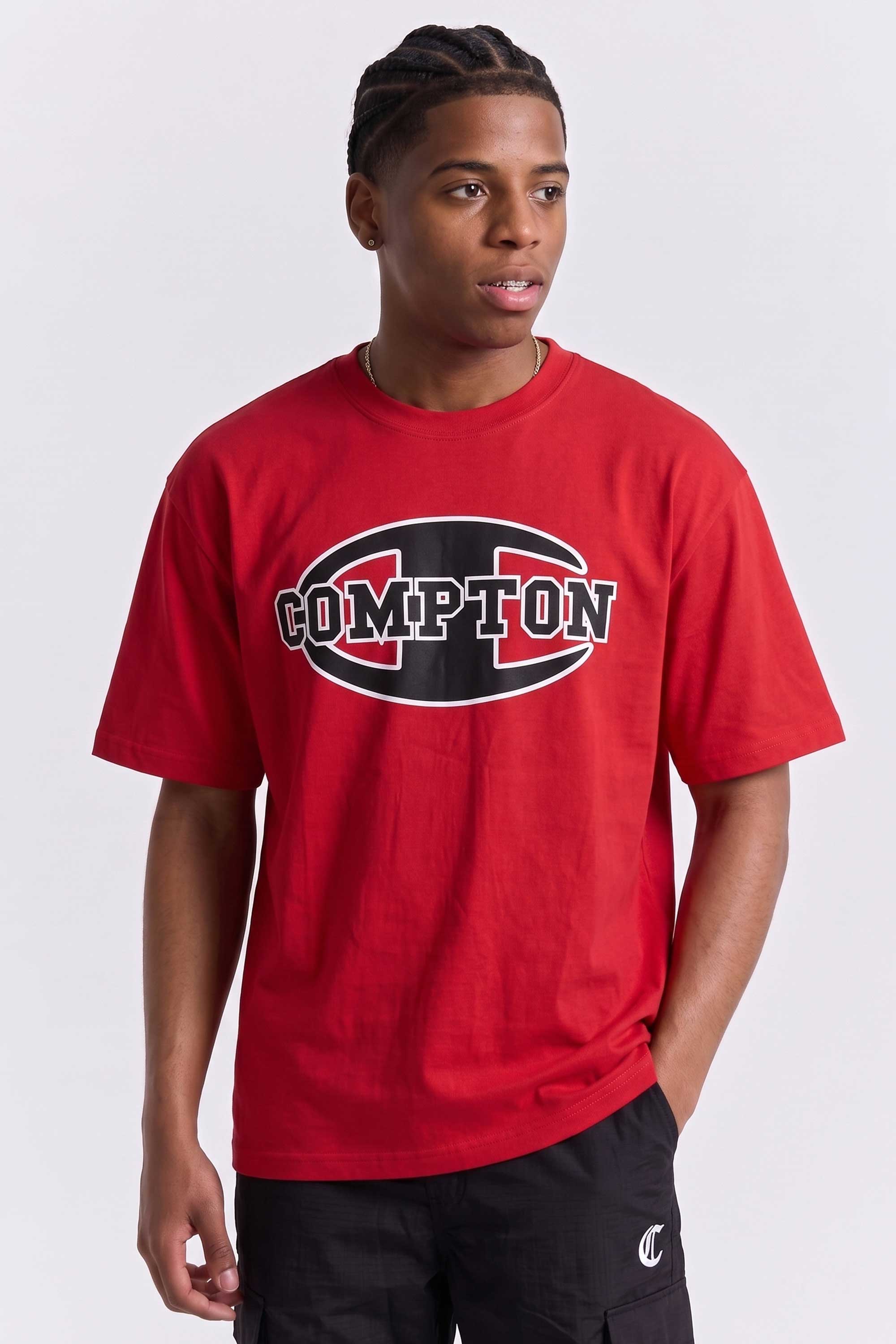 Camiseta Compton Manga Curta Sign Tag Vermelha